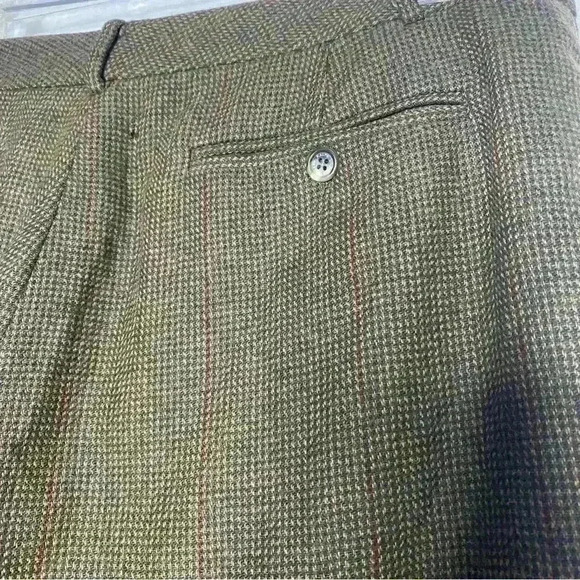 Lauren brown merino wool tweed fully lined straight leg trousers size 12 - Picture 7 of 11